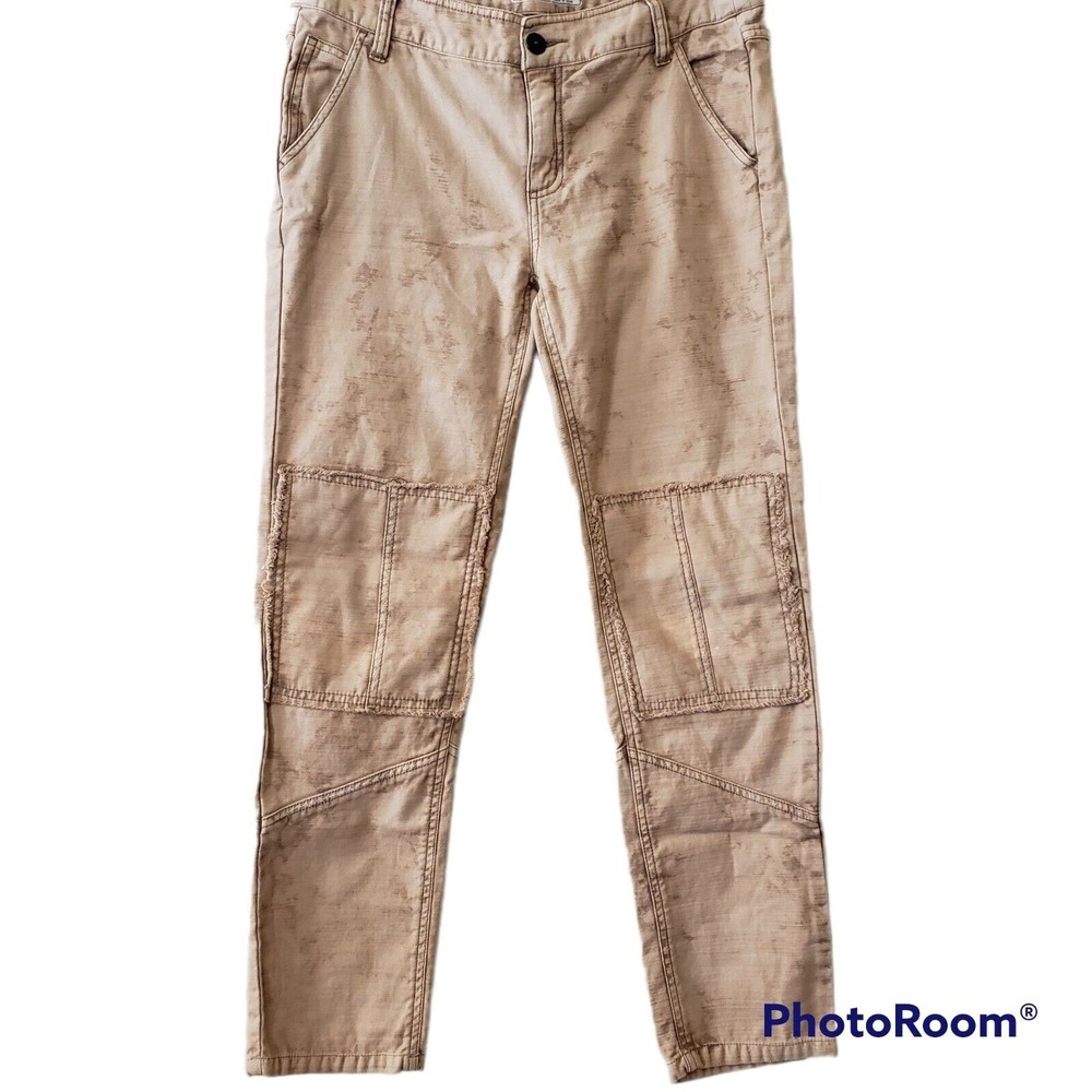 Free People  61855-16515125  Raw Hem Knees Low Rise Skinny Jeans  Sz 4‎ 2 Tone